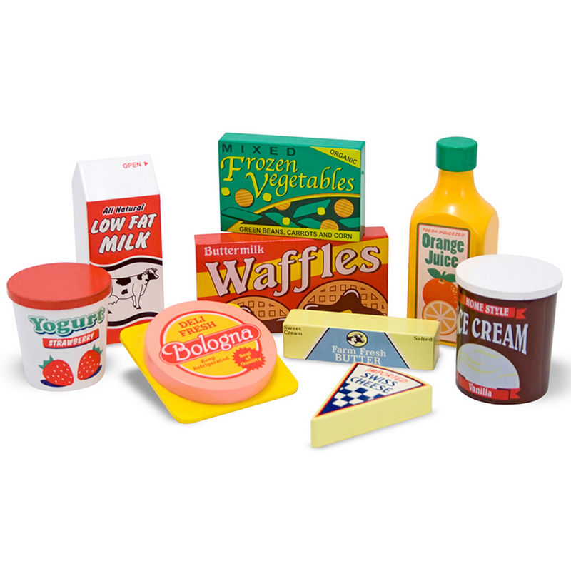 Melissa & Doug Wooden Play Food Fridge Set