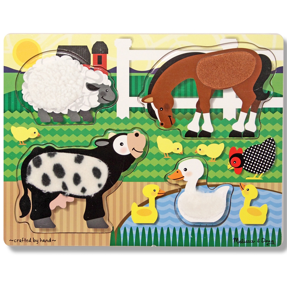 Melissa & Doug Touch & Feel Farm Animal Puzzle