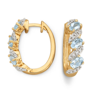 Genuine Sky Blue Topaz & DiamondAccent Hoop Earrings JCPenney