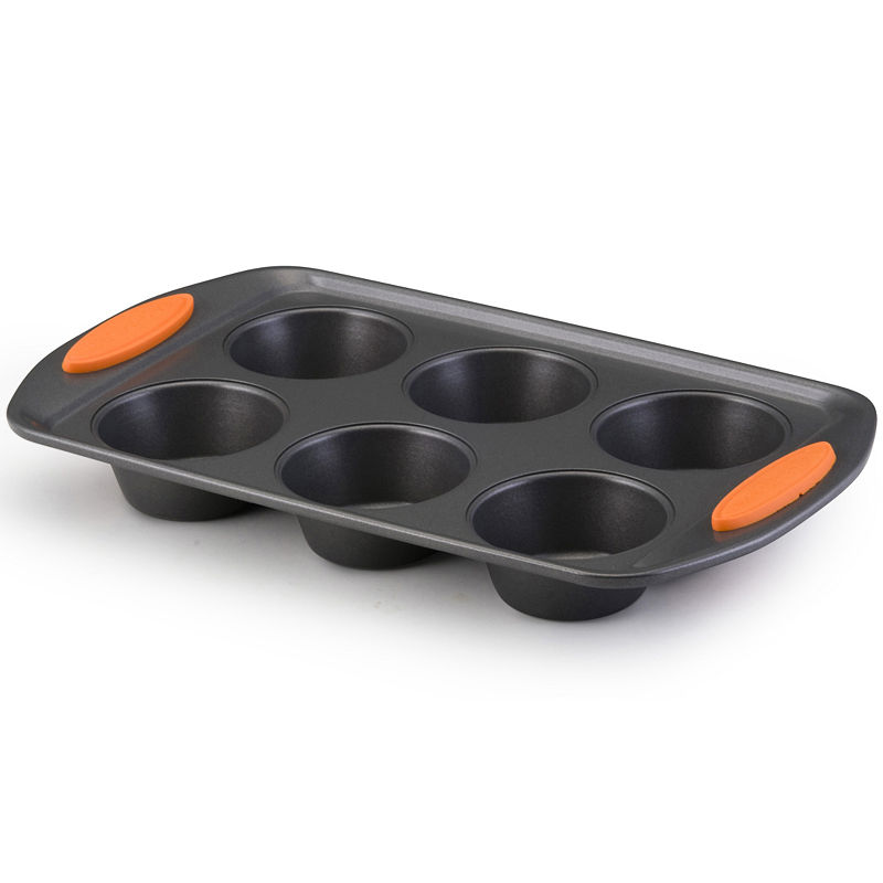 Rachael Ray Oven Lovin' 6-Cup Muffin Pan, Gray