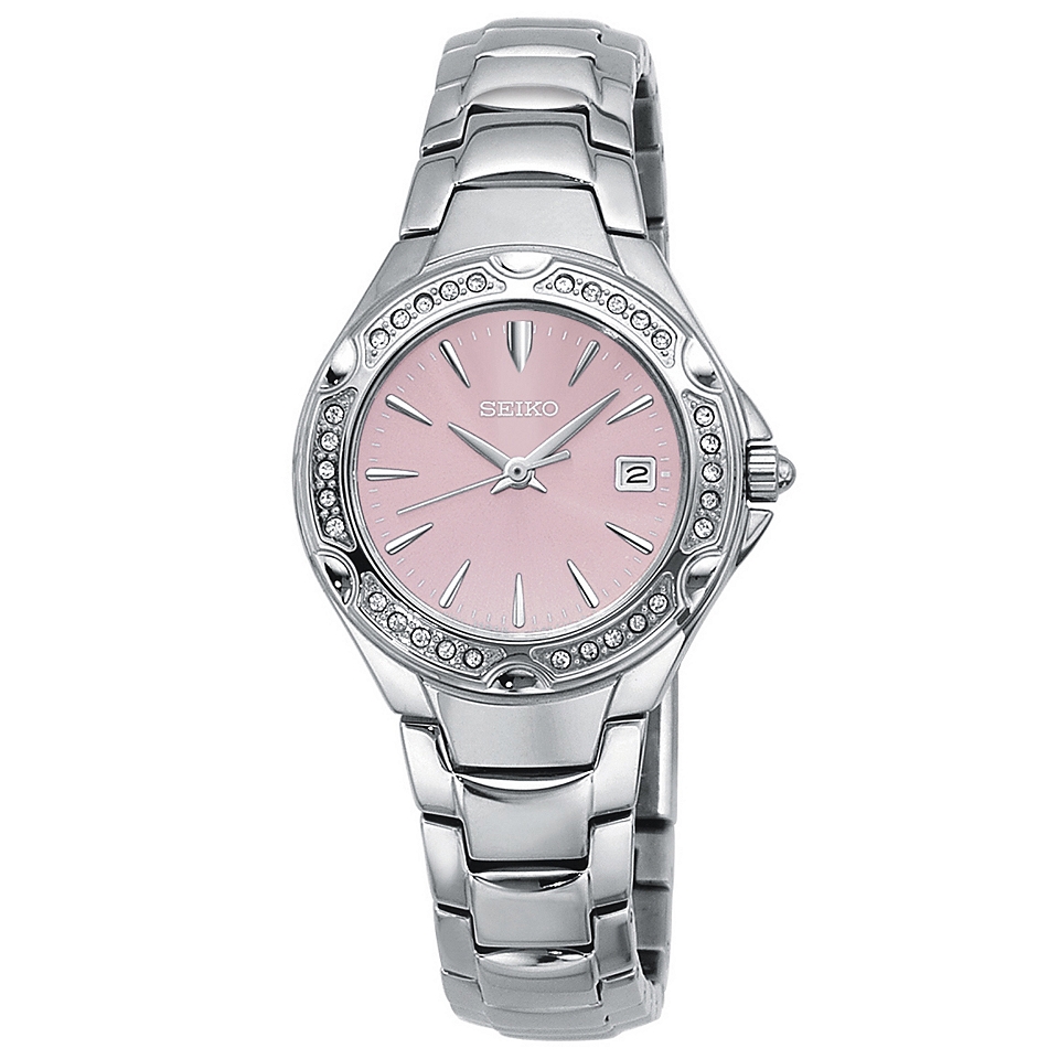 Seiko Womens Crystal Accent Pink Dial Watch