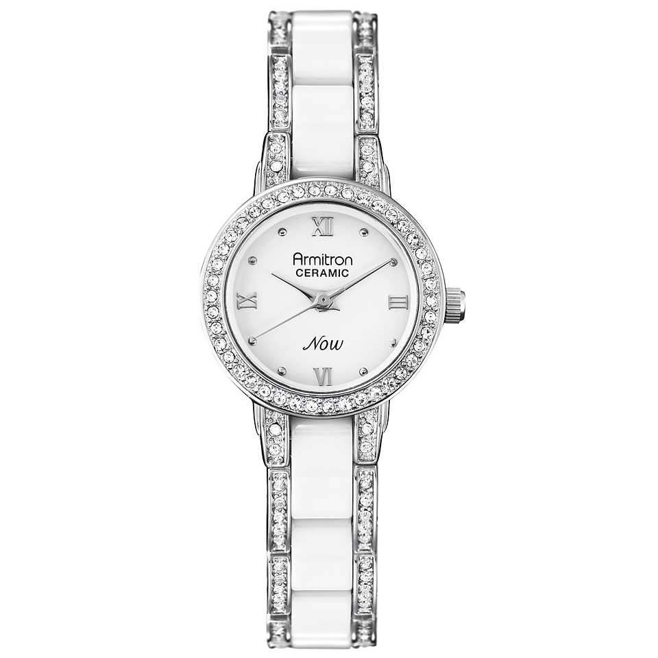 Armitron Womens White Ceramic Crystal Watch