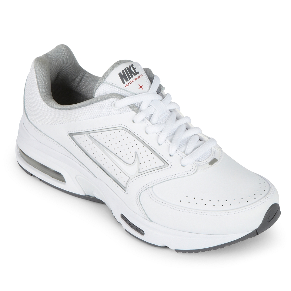 Nike Healthwalker +8 Womens Walking Shoes, White/Silver/Gray