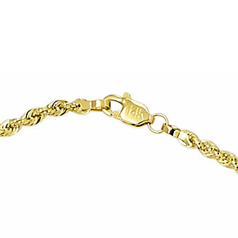 Solid 14K Gold Glitter Rope 1830" 2.5mm Chain JCPenney