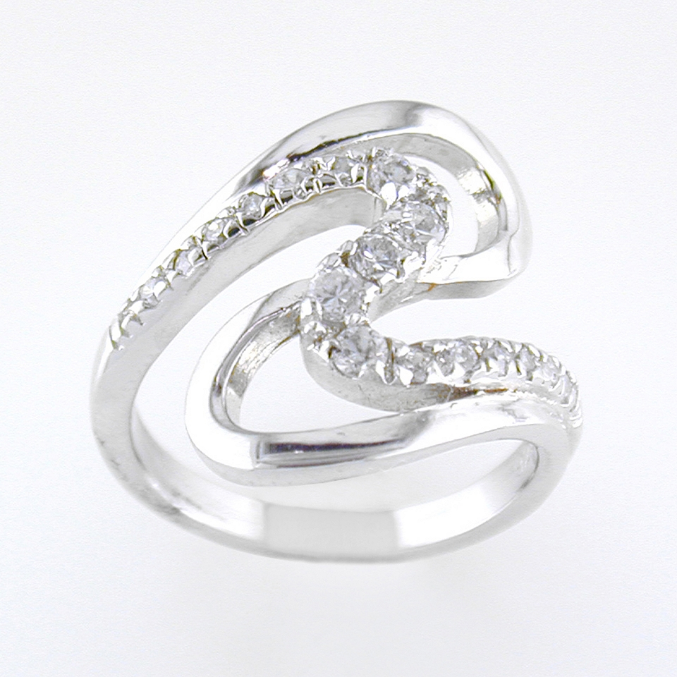 Bridge Jewelry Cubic Zirconia Swirl Ring, Size 7