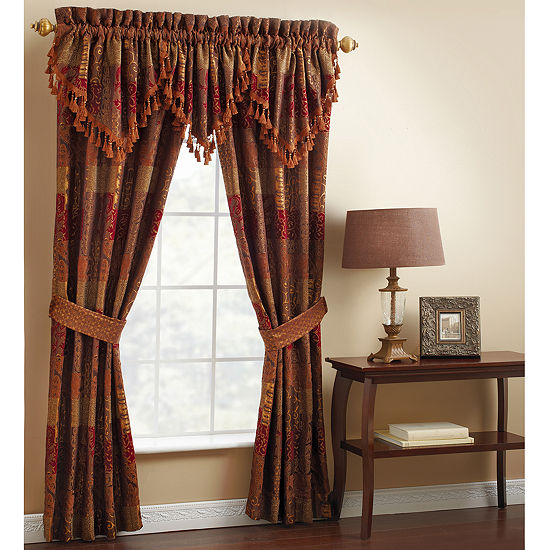 Croscill Classics 174 Catalina Red 2 Pack Curtain Panels