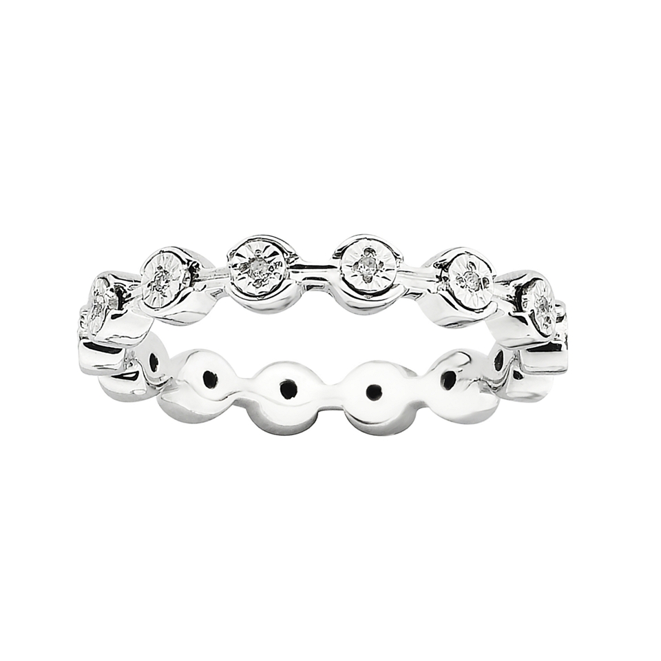 Diamond Accent Stackable Ring Sterling, White, Womens