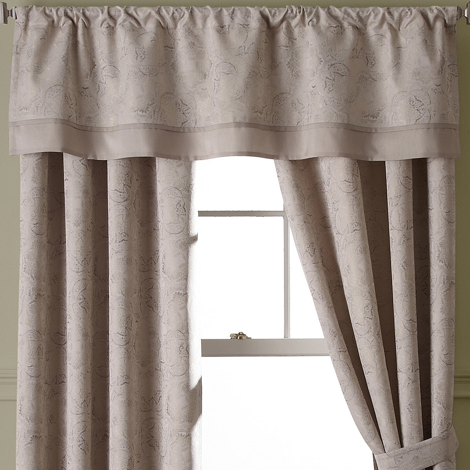 ROYAL VELVET Serene Valance Window Covering, White/Gray