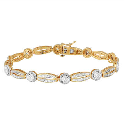 1/2 CT. T.W. Genuine White Diamond 14K Gold Over Silver Tennis Bracelet