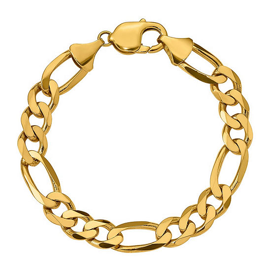 14K Gold 8 Inch Solid Figaro Chain Bracelet