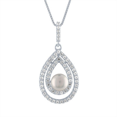 Womens Genuine White Cultured Freshwater Pearl Sterling Silver Pendant Necklace JCPenney
