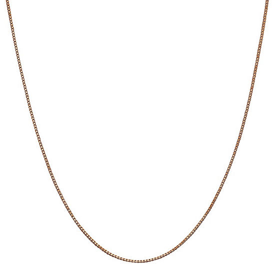 14K Rose Gold Solid Box Chain Necklace