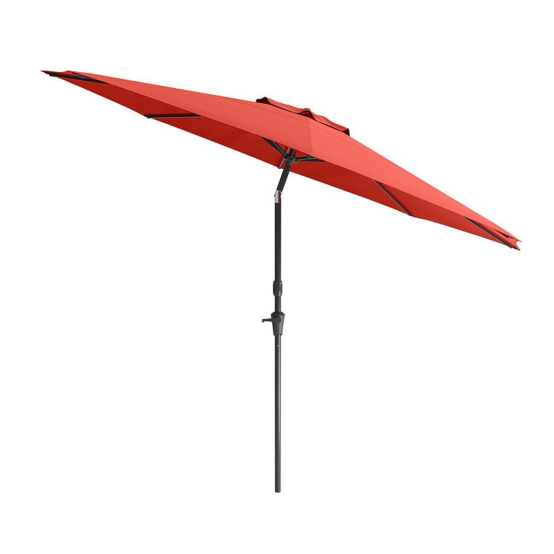 Corliving Wind Resistant Tilting Patio Umbrella, Red