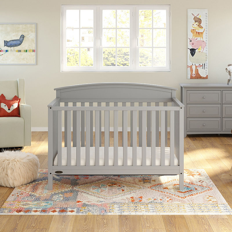 Graco Benton 5-in-1 Convertible Fixed-Side Crib, Pebble Gray