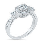 Promise My Love Womens 1 CT. T.W. Genuine White Diamond 10K White Gold Promise Ring