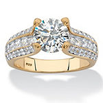 DiamonArt® Womens 2 3/4 CT. T.W. White Cubic Zirconia 14K Gold Over Silver Engagement Ring
