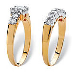 Womens 2 1/5 CT. T.W. White Cubic Zirconia 18K Gold Over Brass Bridal Set