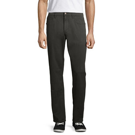 St. John's Bay Stretch Straight Fit 5 Pocket Pants, 34 34, Black