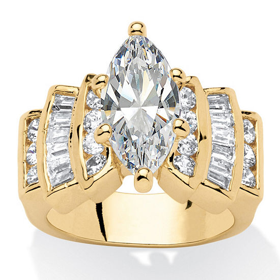 Womens 3 3/4 CT. T.W. White Cubic Zirconia 14K Gold Over Brass ...