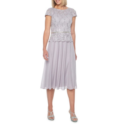 jackie jon short sleeve embellished evening gown