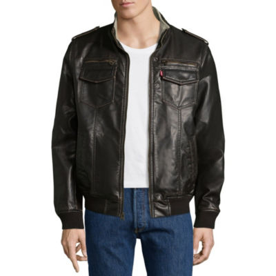 levi's leather bomber jacket mens