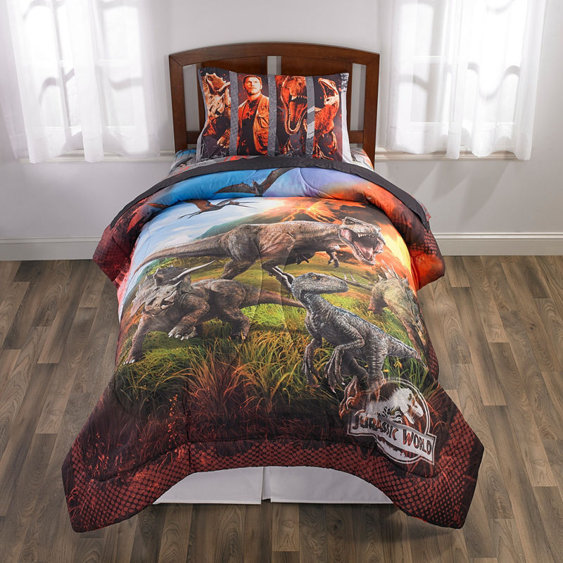upc-073558763956-jurassic-world-kids-twin-bed-in-a-bag-comforter-and