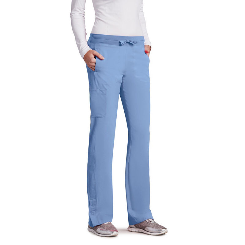 Barco One Women'S 5205 Low Rise Knit Waist Cargo Track Scrub Pant, Womens, Size Medium, Blue