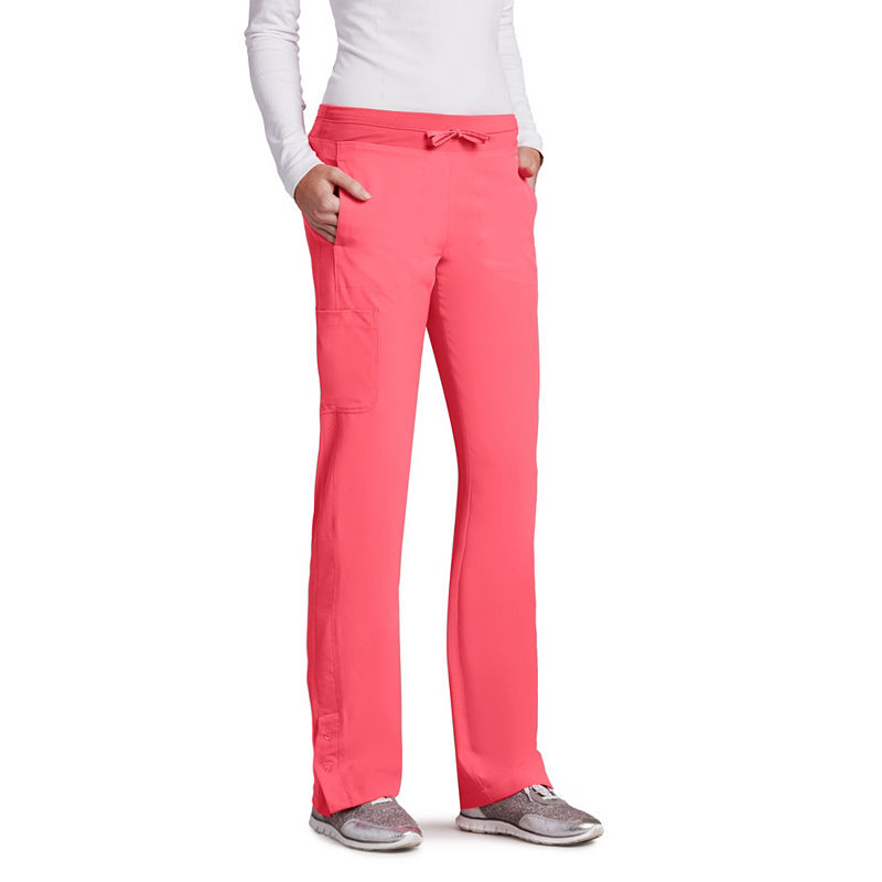 Barco One Women'S 5205 Low Rise Knit Waist Cargo Track Scrub Pant - Plus, Womens, Size 4X-Large, Pink