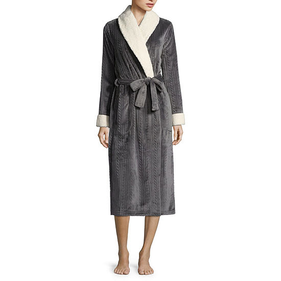 Liz Claiborne Plush Long Robe - JCPenney