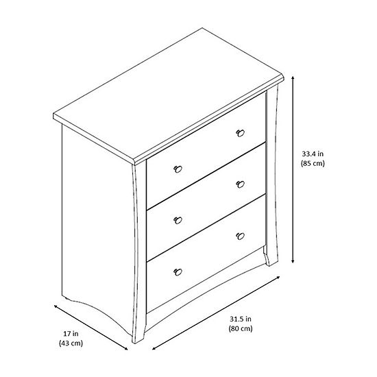 Storkcraft Crescent 3 Drawer Nursery Dresser Espresso