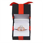 Womens 1 CT. T.W. Genuine White Diamond 10K Rose Gold Halo Bridal Set