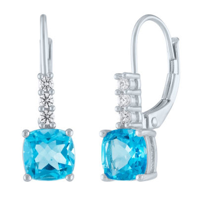 Genuine Blue Topaz Sterling Silver Drop Earrings JCPenney