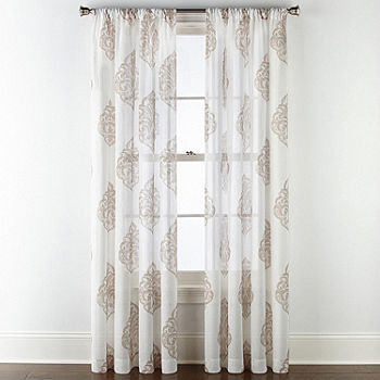 Jcpenney Home Parkwood Damask Sheer Rod, Jcpenney Catalog Curtains