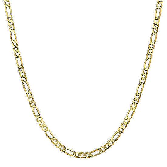 10K Gold 18 Inch Solid Figaro Chain Necklace