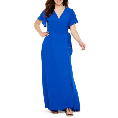 premier amour short sleeve maxi dress