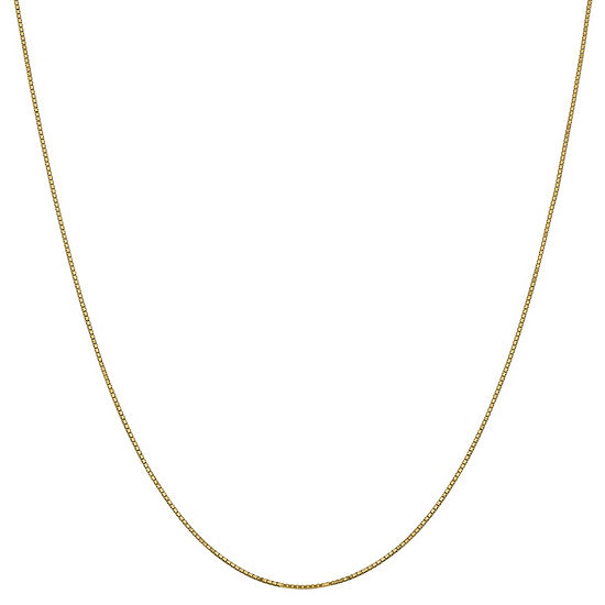 14K Gold 14 Inch Solid Box Chain Necklace