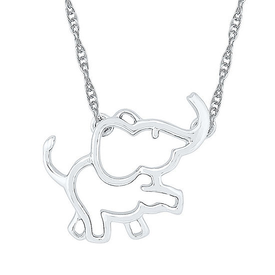 Womens 10K White Gold Pendant Necklace