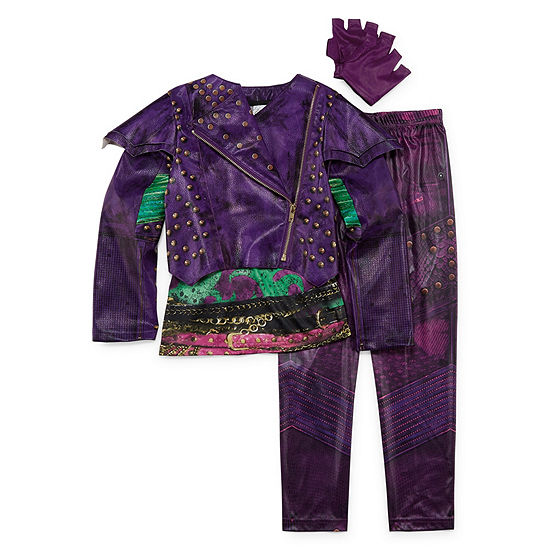 Disney Collection Descendants Mal 4-Pc. Jacket Top Pant & Single Glove Costume Set - Girls Girls Costume