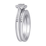 Surrounded by Love Womens 1/4 CT. T.W. Genuine White Diamond Sterling Silver Bridal Set