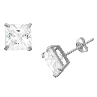 DiamonArt® 1 1/2 CT. T.W. White Cubic Zirconia Sterling Silver Square Stud Earrings