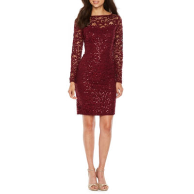 sequin lace sheath dress