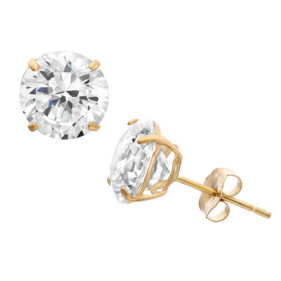 DiamonArt® 1 1/2 CT. T.W. White Cubic Zirconia 10K Gold Over Silver Round Stud Earrings