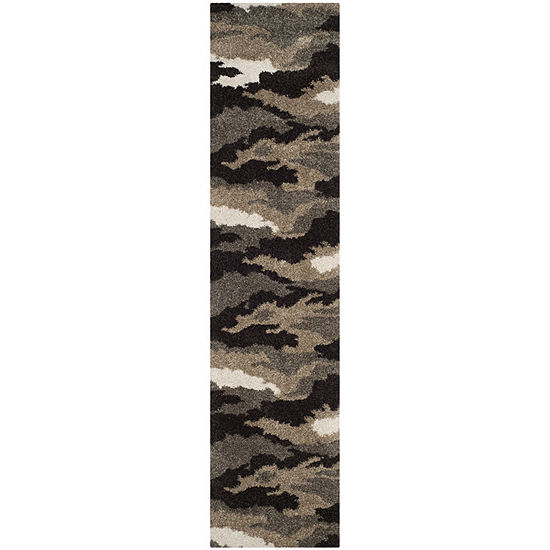 Safavieh Shag Collection Aleah Camouflage Runner Rug