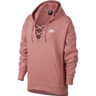 nike club lace up hoodie