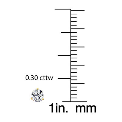 14K Gold 3.5mm Round Stud Earrings Swarovski Zirconia