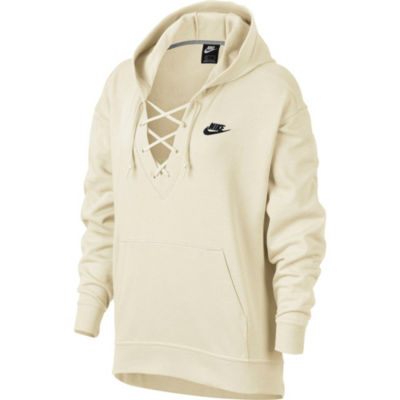 nike club lace up hoodie