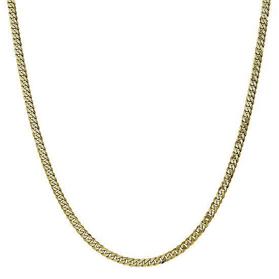 10K Gold 18 Inch Solid Curb Chain Necklace