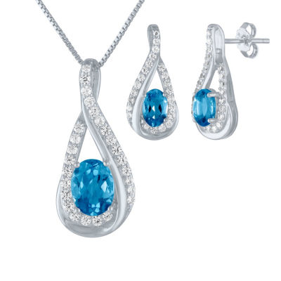Genuine Blue Topaz Sterling Silver 2 Pc Jewelry Set Jcpenney
