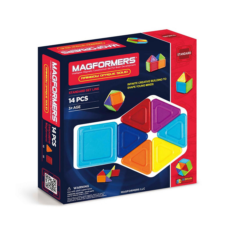 Magformers Solids Opaque Rainbow 14 Pc. Set