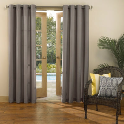 Sun Zero Batai Indoor Outdoor Woven Solid Grommet Top Curtain